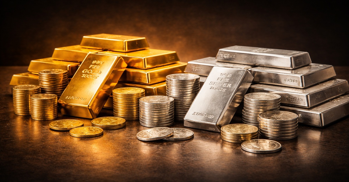 Free gold and silver offer from Birch Gold Group showing precious metals bars and coins
